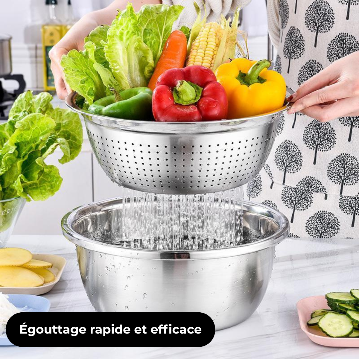 CuisiPro - Le set cuisine 3-en-1 en acier inoxydable