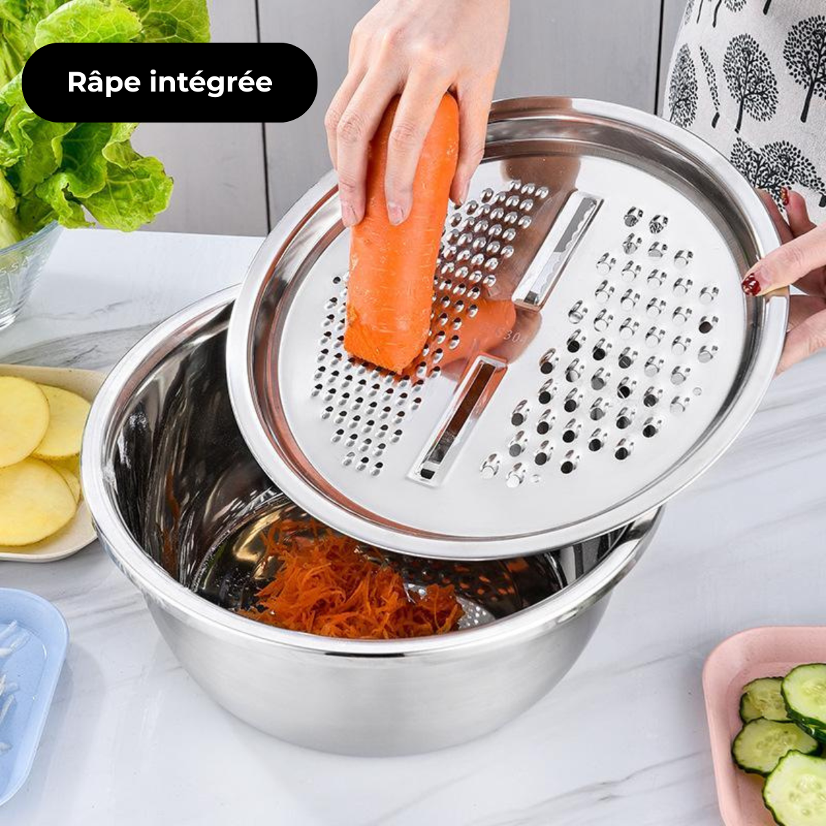 CuisiPro - Le set cuisine 3-en-1 en acier inoxydable