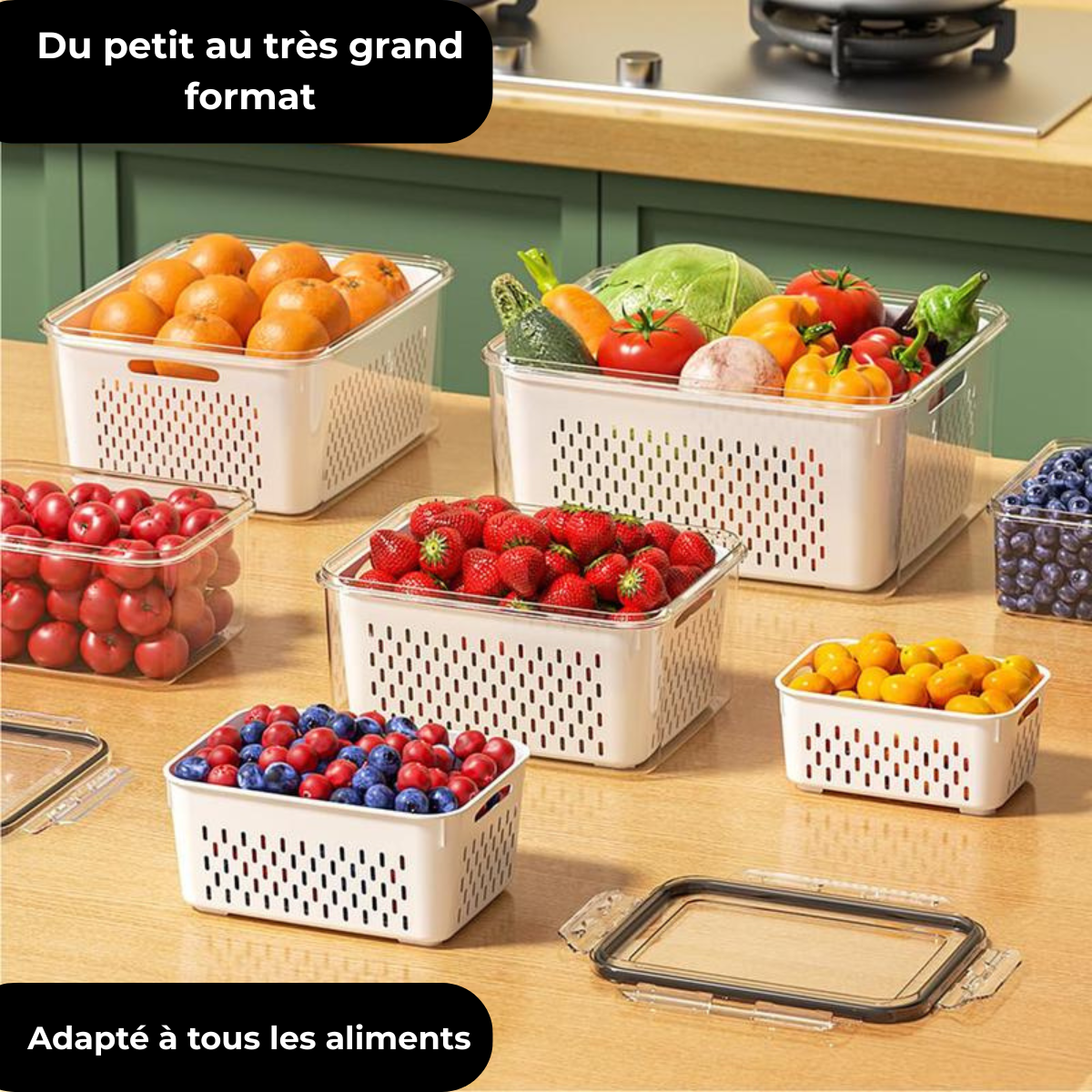 FreshBox - Pack de 5 boîtes pour un frigo parfaitement organisé