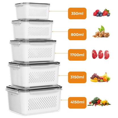 FreshBox - Pack de 5 boîtes pour un frigo parfaitement organisé