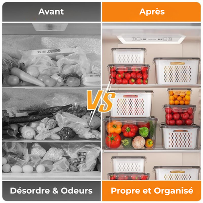 FreshBox - Pack de 5 boîtes pour un frigo parfaitement organisé