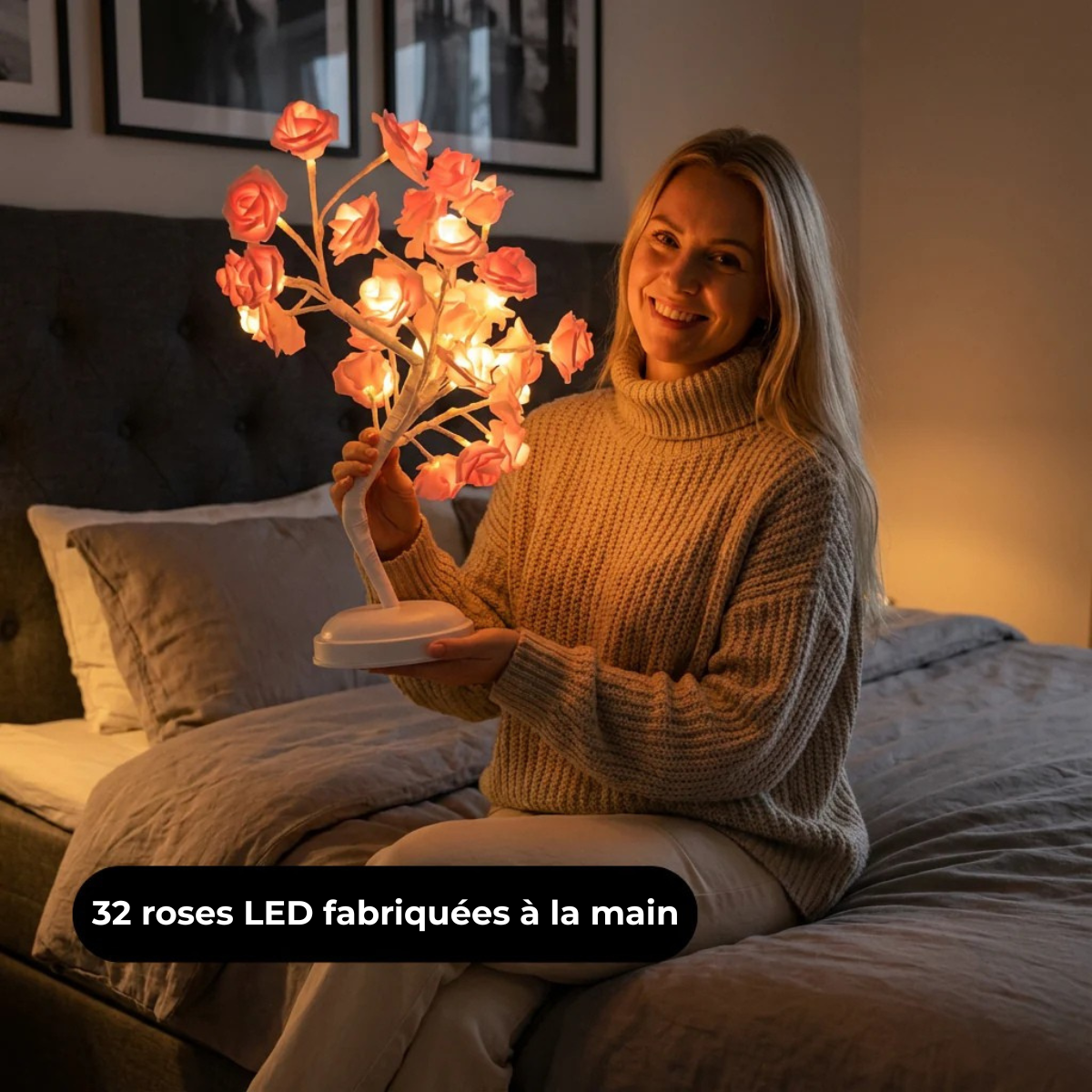 Rosélia - L’arbre lumineux aux 32 roses LED