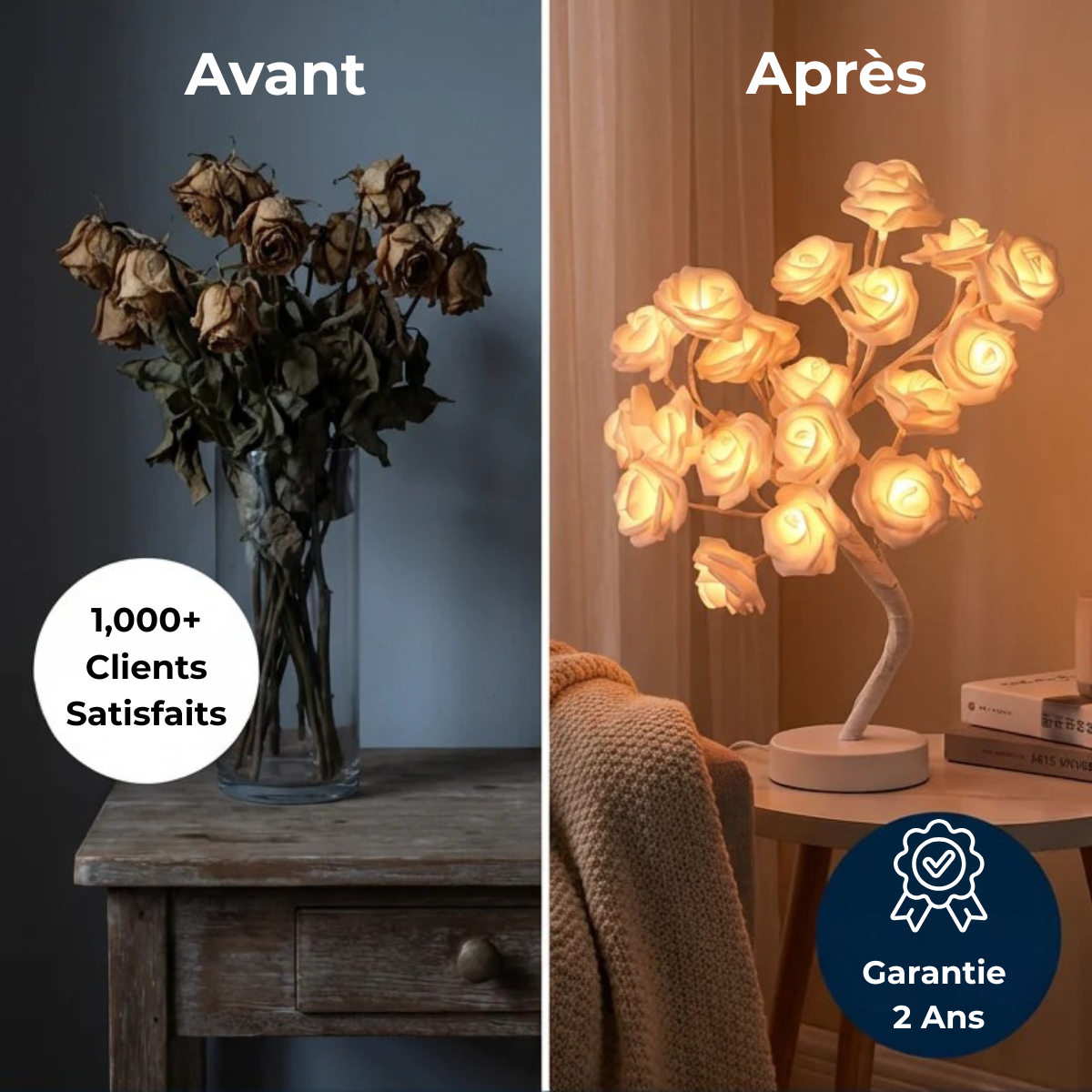 Rosélia - L’arbre lumineux aux 32 roses LED