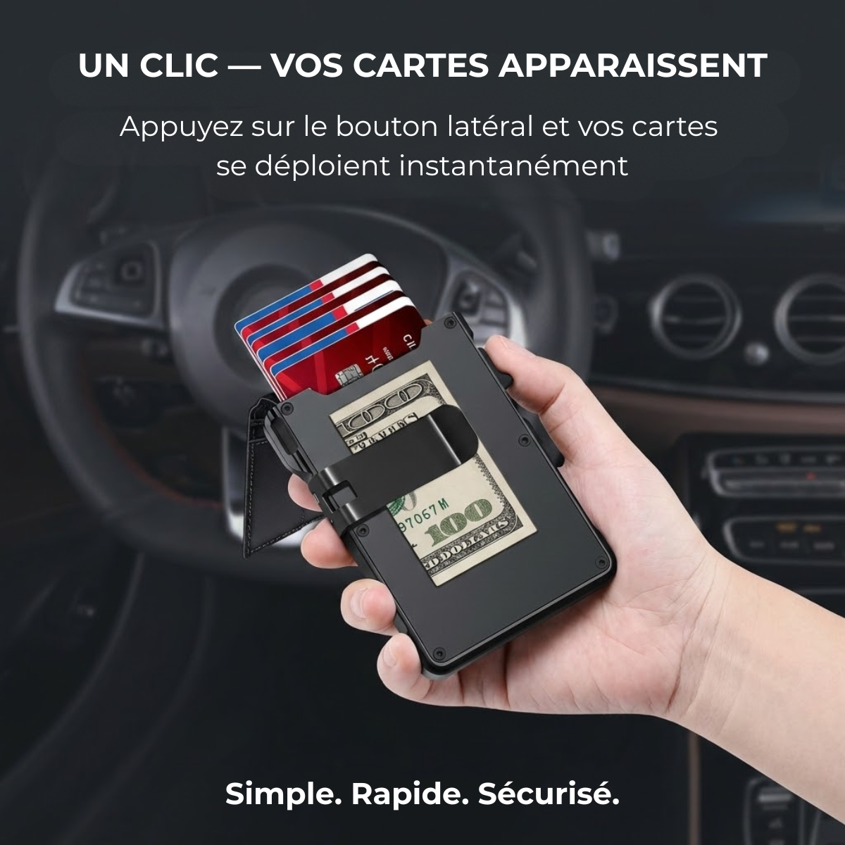 Le Portefeuille Titan - Minimaliste, fin et durable avec éjection rapide et protection RFID